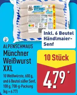 Aldi Nord ALPENSCHMAUS Münchner Weißwurst XXL Angebot