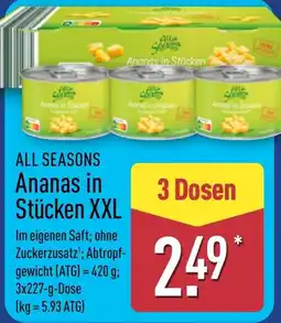 Aldi Nord ALL SEASONS Ananas in Stücken XXL Angebot