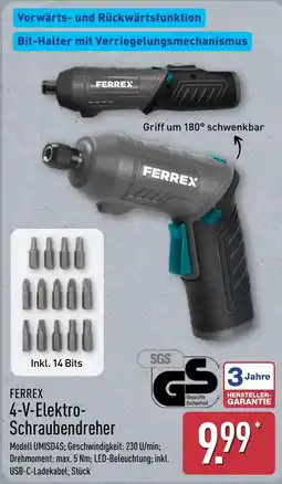 Aldi Nord FERREX 4-V-Elektro-Schraubendreher Angebot