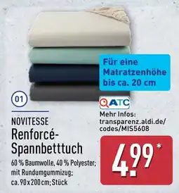 Aldi Nord NOVITESSE Renforcé-Spannbetttuch Angebot