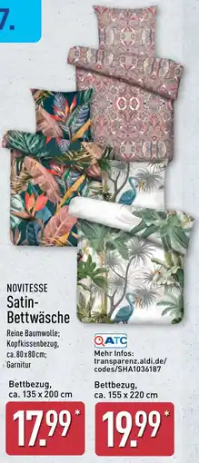 Aldi Nord NOVITESSE Satin-Bettwäsche Angebot