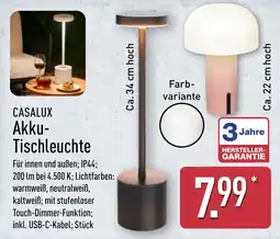 Aldi Nord CASALUX Akku-Tischleuchte Angebot