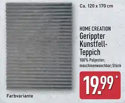 Aldi Nord HOME CREATION Gerippter Kunstfell-Teppich Angebot