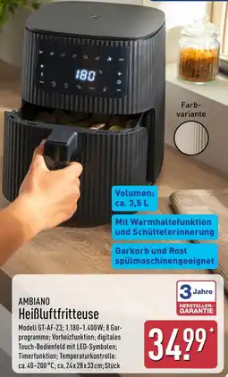 Aldi Nord AMBIAINO Heißluftfritteuse Angebot