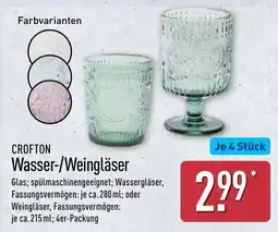 Aldi Nord CROFTON Wasser-/Weingläser Angebot