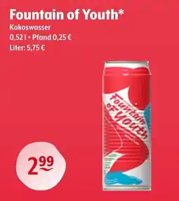 Getränke Hoffmann Fountain of Youth Kokoswasser Angebot