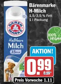 AEZ Bärenmarke H-Milch Angebot