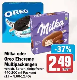 AEZ Milka oder Oreo Eiscreme Angebot