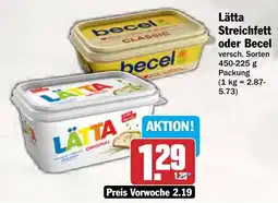 AEZ Lätta Streichfett oder Becel Angebot