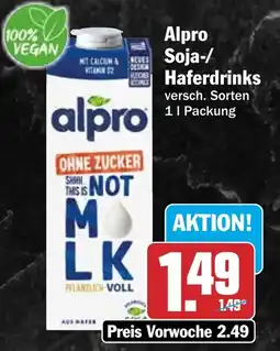 AEZ Alpro Soja-/Haferdrinks Angebot