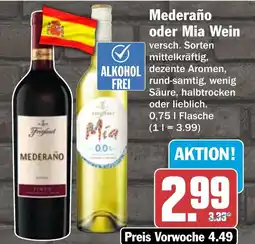 AEZ Mederano oder Mia Wein Angebot