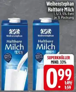 Edeka Weihenstephan Haltbare Milch Angebot