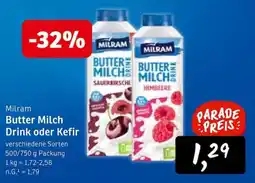 KONSUM Milram Butter Milch Drink oder Kefir Angebot