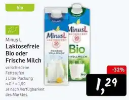 KONSUM Minus L Laktosefreie Bio oder Frische Milch Angebot