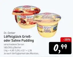 KONSUM Dr. Oetker Löffelglück Grieß- oder Sahne Pudding Angebot