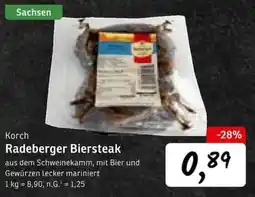 KONSUM Korch Radeberger Biersteak Angebot