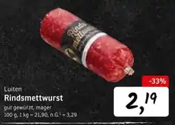 KONSUM Luiten Rindsmettwurst Angebot