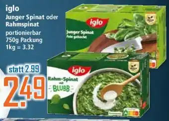 Klaas und Kock iglo Rahm-Spinat Angebot