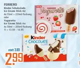Klaas und Kock FERRERO Kinder Schokolade Ice Cream Stick Angebot