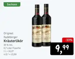 KONSUM Original Radeberger Kräuterlikör Angebot