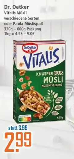 Klaas und Kock Dr. Oetker Vitalis Müsli Angebot