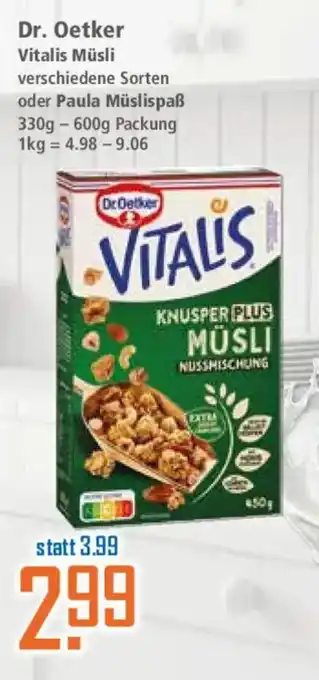 Klaas und Kock Dr. Oetker Vitalis Müsli Angebot