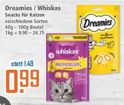 Klaas und Kock Dreamies / Whiskas Snacks für Katzen Angebot
