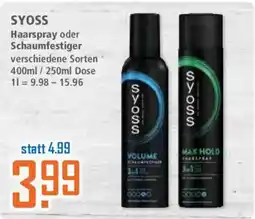 Klaas und Kock SYOSS Haarspray oder Schaumfestiger Angebot