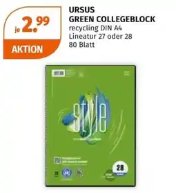 Müller URSUS GREEN COLLEGEBLOCK Angebot