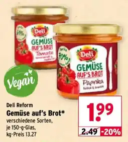Wasgau Deli Gemüse auf's Brot Angebot