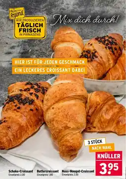 Wasgau Schoko-Croissant, Buttercroissant o. Nuss-Nougat-Croissant Angebot