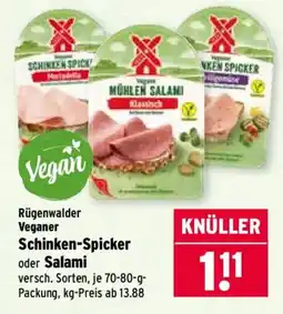 Wasgau Rügenwalder Veganer Schinken-Spicker oder Salami Angebot