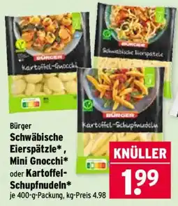 Wasgau Bürger schwäbische eierspätzle, mini gnocchi oder kartoffel schupfnudeln Angebot