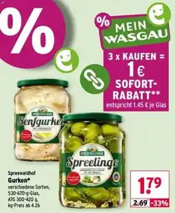 Wasgau Spreewaldhof Gurken Angebot