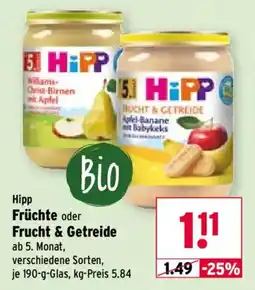 Wasgau Hipp Früchte oder Frucht & Getreide Angebot