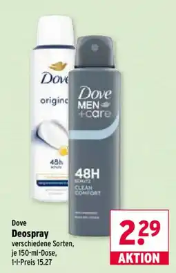 Wasgau Dove Deospray Angebot
