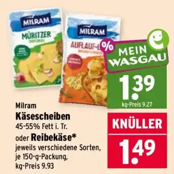 Wasgau Milram Käsescheiben Angebot