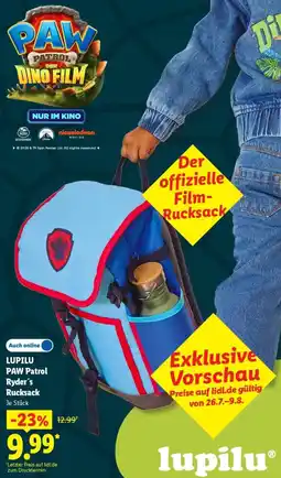 Lidl Lupilu paw patrol ryder's rucksack Angebot