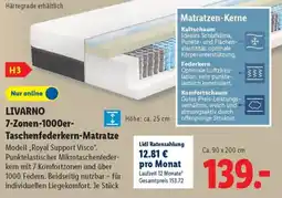 Lidl LIVARNO 7-Zonen-1000er-Taschenfederkern-Matratze Angebot