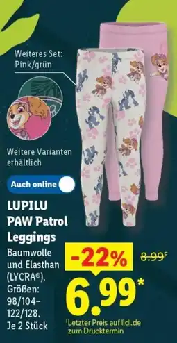 Lidl Lupilu paw patrol leggings Angebot
