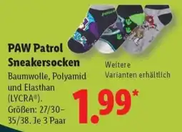 Lidl Paw Patrol Sneakersocken Angebot