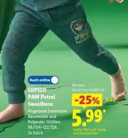 Lidl Lupilu paw patrol sweathose Angebot