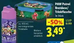 Lidl PAW Patrol Brotdose/Trinkflasche Angebot