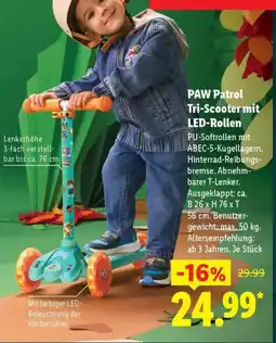 Lidl PAW Patrol Tri-Scooter mit LED-Rollen Angebot