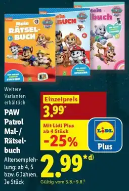 Lidl PAW Patrol Mal-/Rätselbuch Angebot