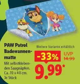 Lidl PAW Patrol Badewannenmatte Angebot