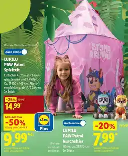 Lidl Lupilu paw patrol spielzelt Angebot