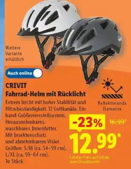 Lidl CRIVIT Fahrrad-Helm mit Rücklicht Angebot