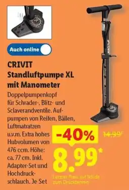 Lidl CRIVIT Standluftpumpe XL mit Manometer Angebot