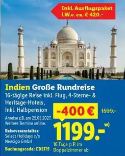 Lidl Indien Große Rundreise Angebot